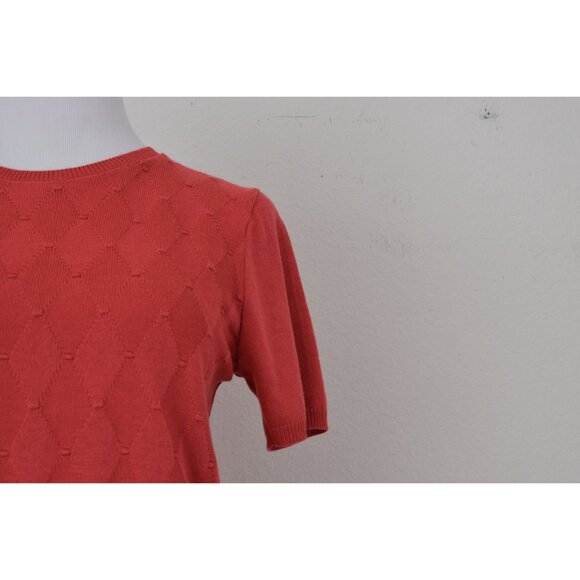 Vintage 80s Pullover Salmon Knit Top | size PL - Picture 5 of 10